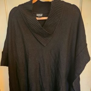Black knit poncho